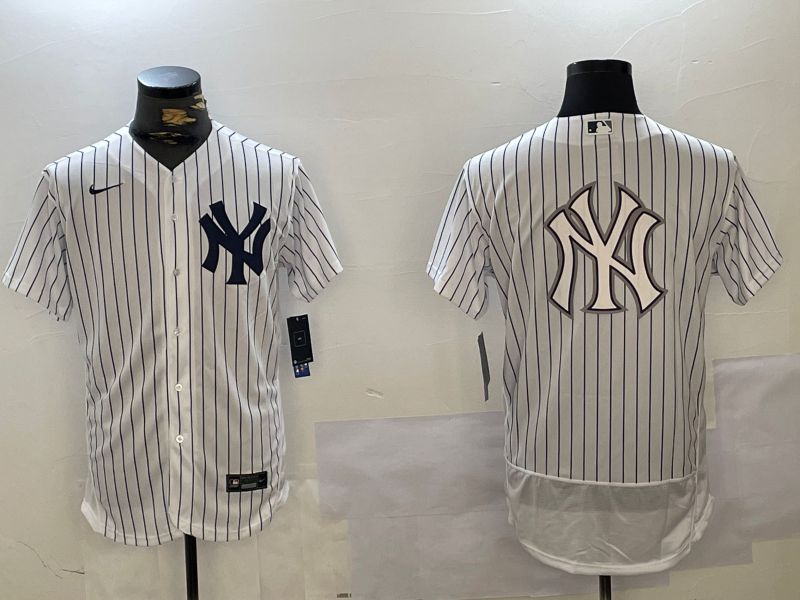 Men New York Yankees Blank White stripe Elite 2024 Nike MLB Jersey style 101615